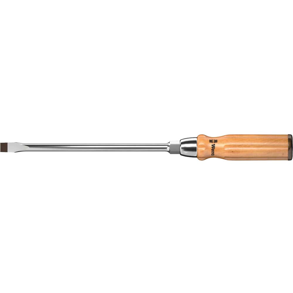 Photo of Wera 930a Screwdriver Slotted Wooden Handle 12mm 200mm