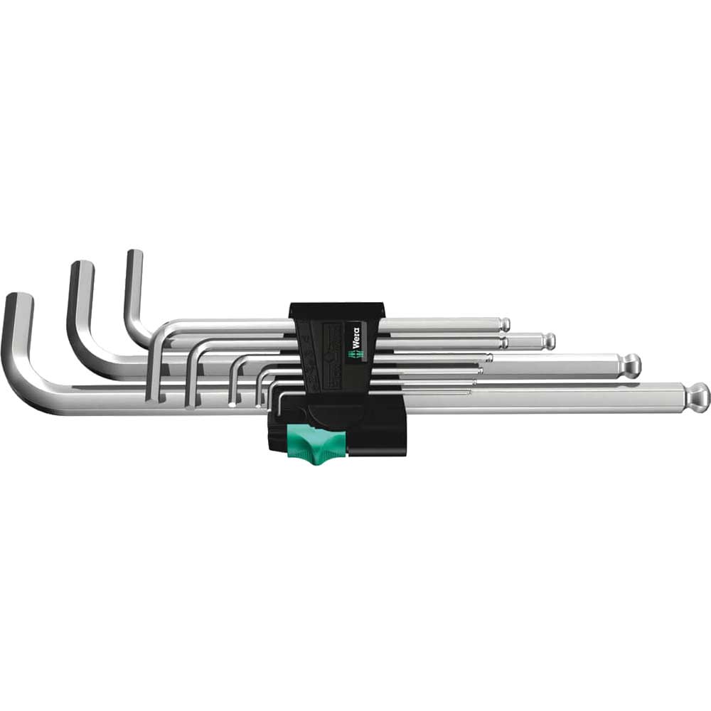 Image of Wera 9 Piece Chrome Plated Hex Plus Key Set Metric