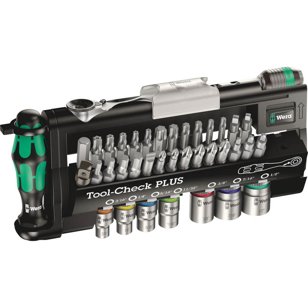 Wera 39 Piece 1/4" Drive Tool Check Plus Bit and Socket Set Imperial