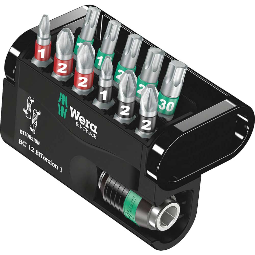 Photo of Wera 12 Piece Bit-check Bitorsion Screwdriver Bit And Holder Set