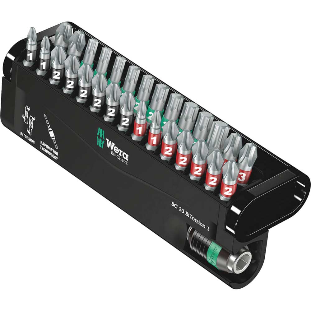 Photo of Wera 30 Piece Bit-check Bitorsion Screwdriver Bit And Holder Set