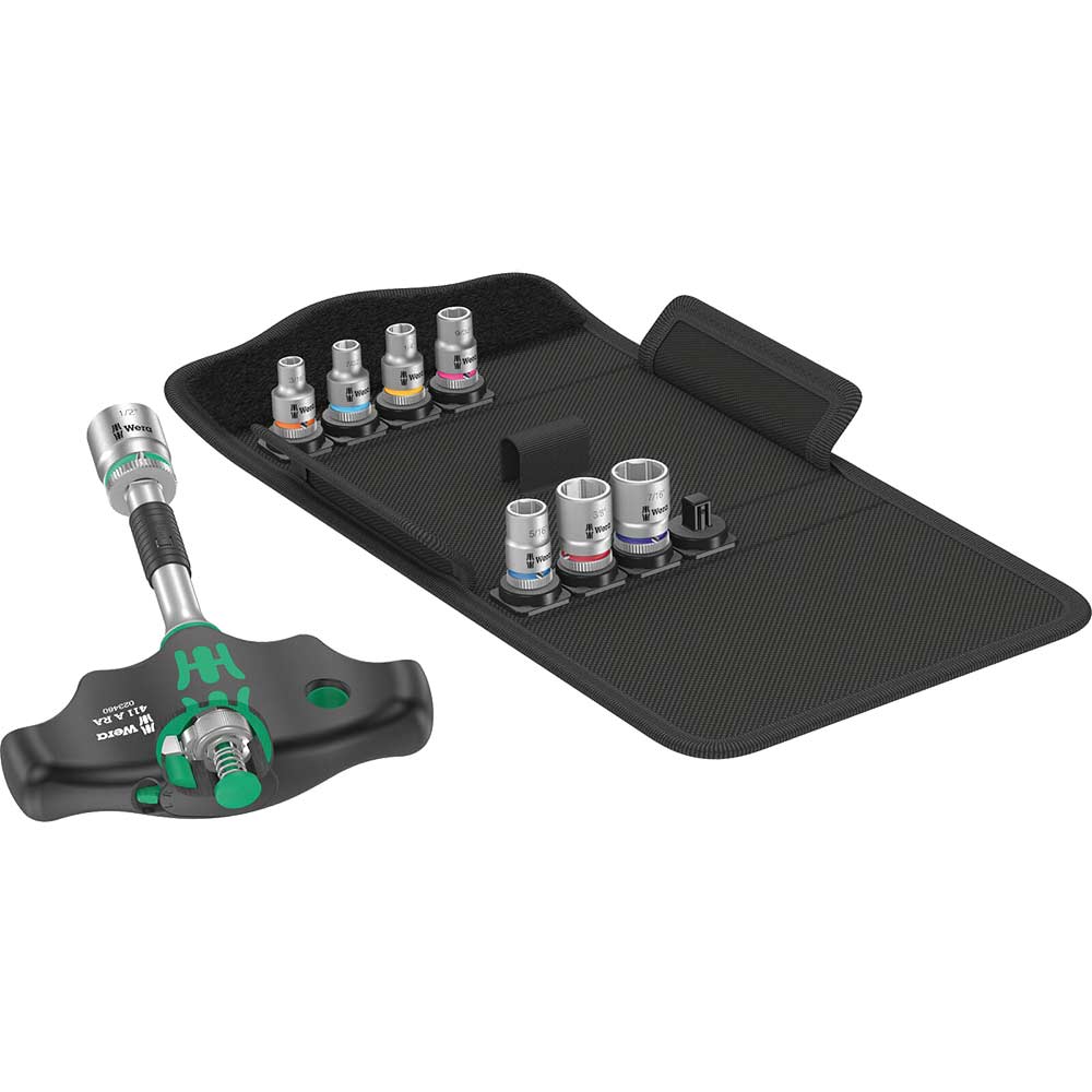 Wera Kraftform Kompakt 400 RA 9 Piece 1/4" Drive Socket Set Imperial Socket Sets