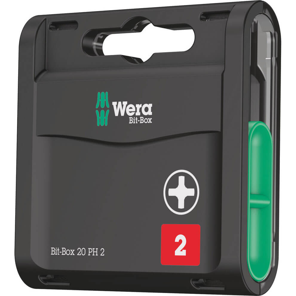 Image of Wera Bit-Box Extra Hard Phillips Screwdriver Bits PH2 25mm Pack of 20