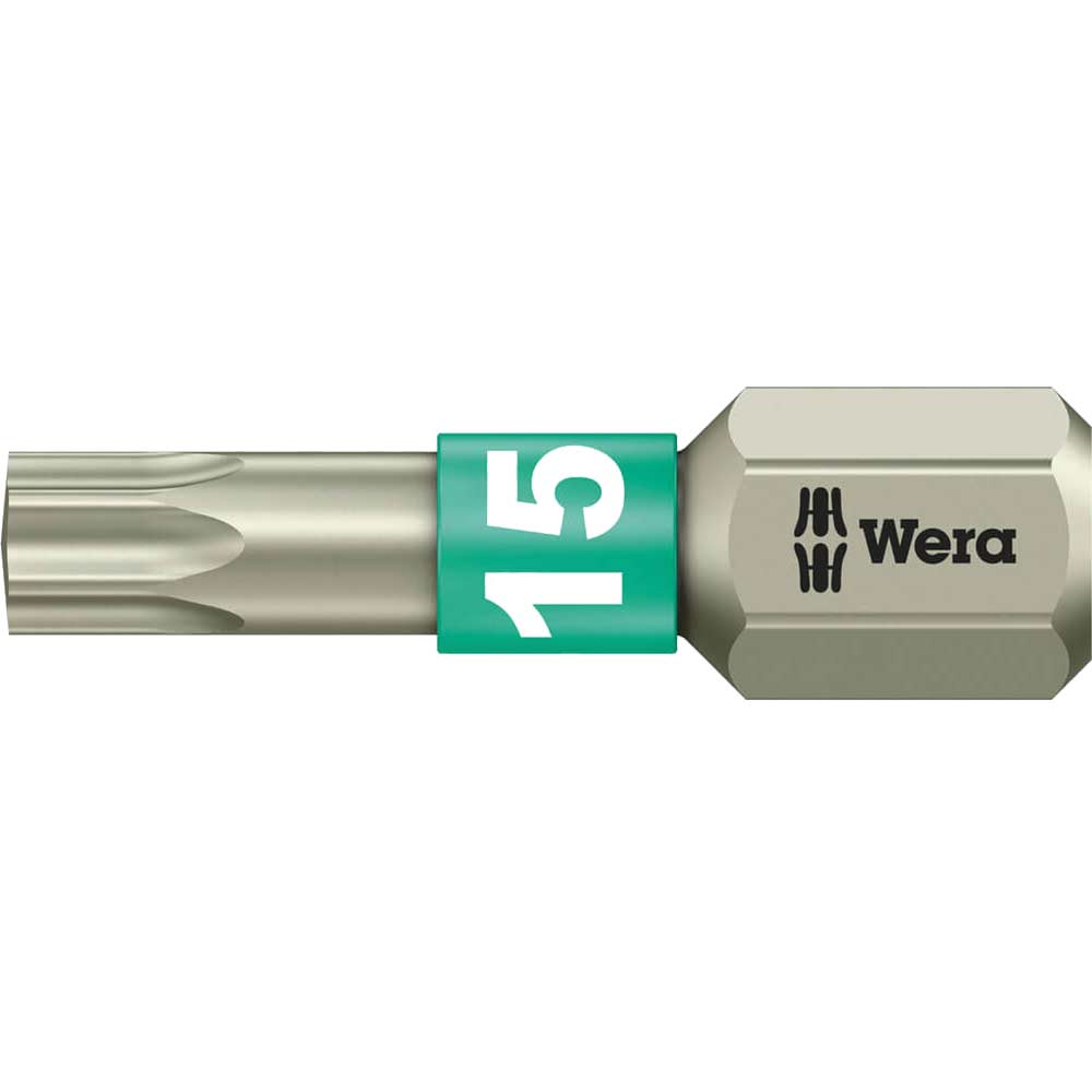 Photo of Wera Torsion Stainless Steel Torx Screwdriver Bit T15 25mm Pack Of 1