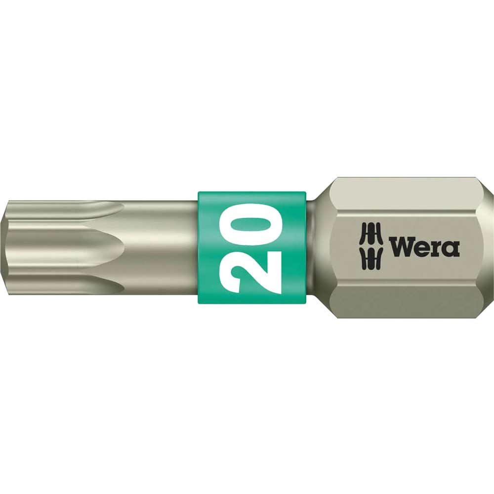 Photo of Wera Torsion Stainless Steel Torx Screwdriver Bit T20 25mm Pack Of 1