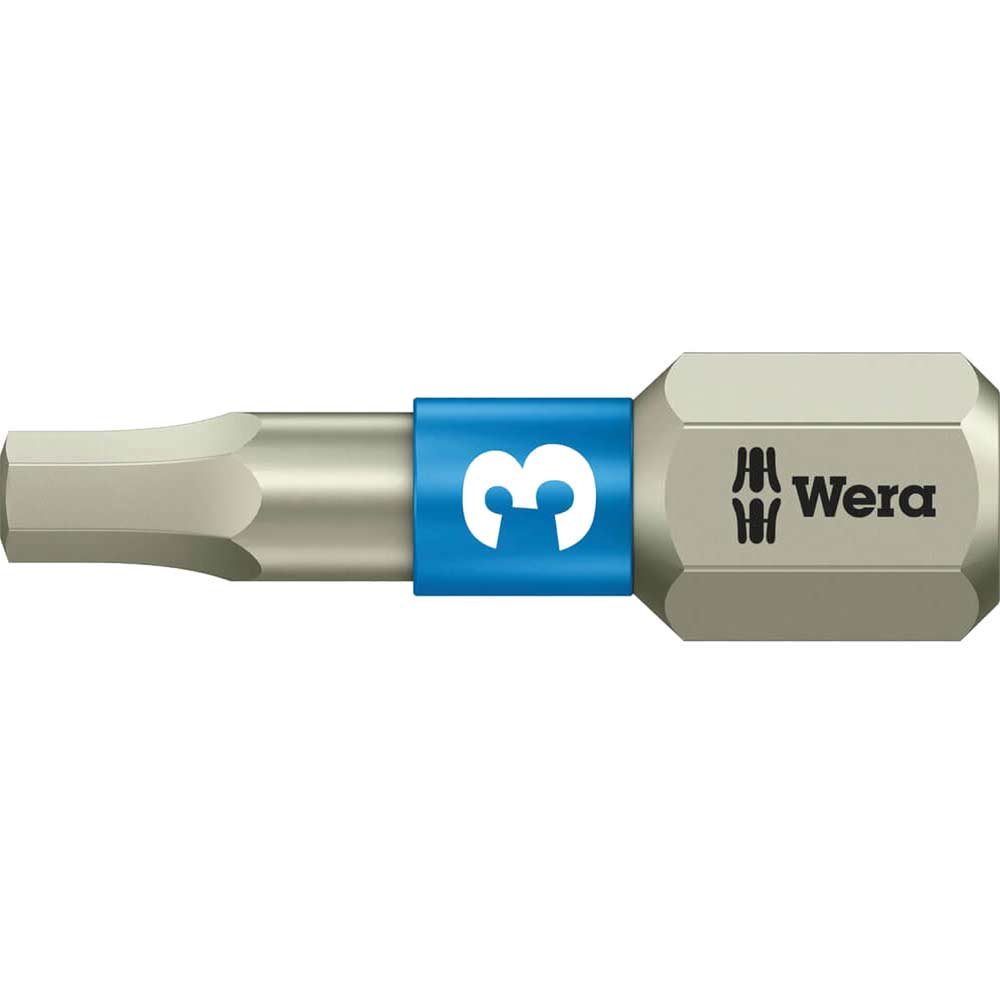 Photo of Wera Torsion Stainless Steel Hexagon Screwdriver Bit 3mm 25mm Pack Of 1