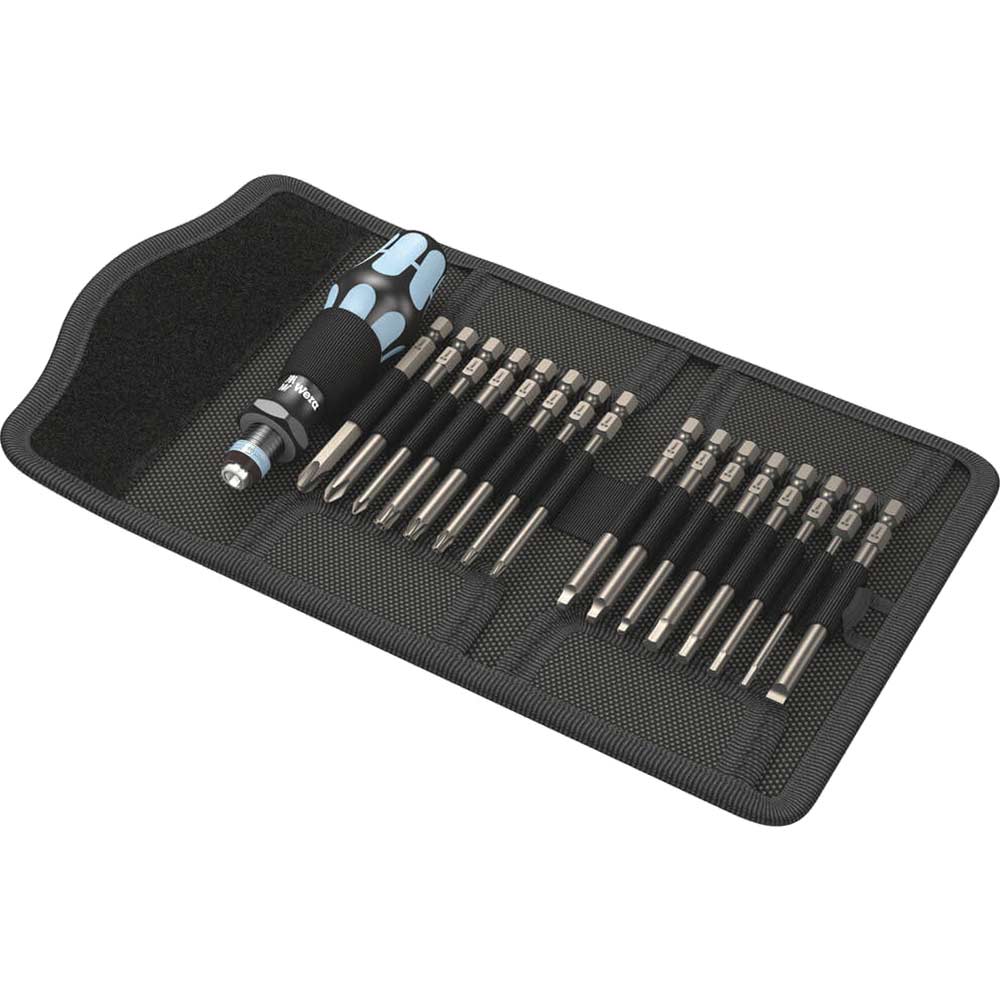 Photo of Wera 17 Piece Kraftform Kompakt 60 Stainless Steel Screwdriver Bit Set Imperial