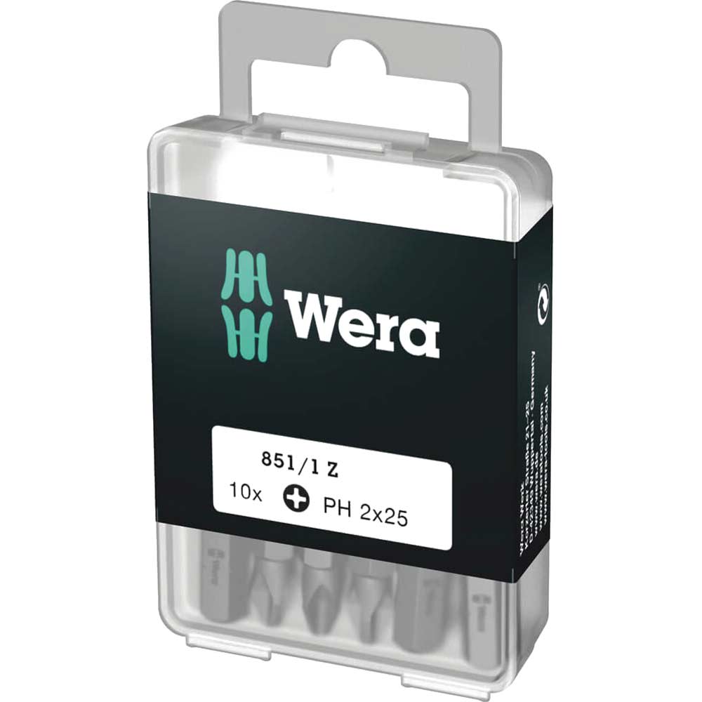 Photo of Wera 851/1z Sb Tough Diy Phillips Screwdriver Bits Ph2 25mm Pack Of 10