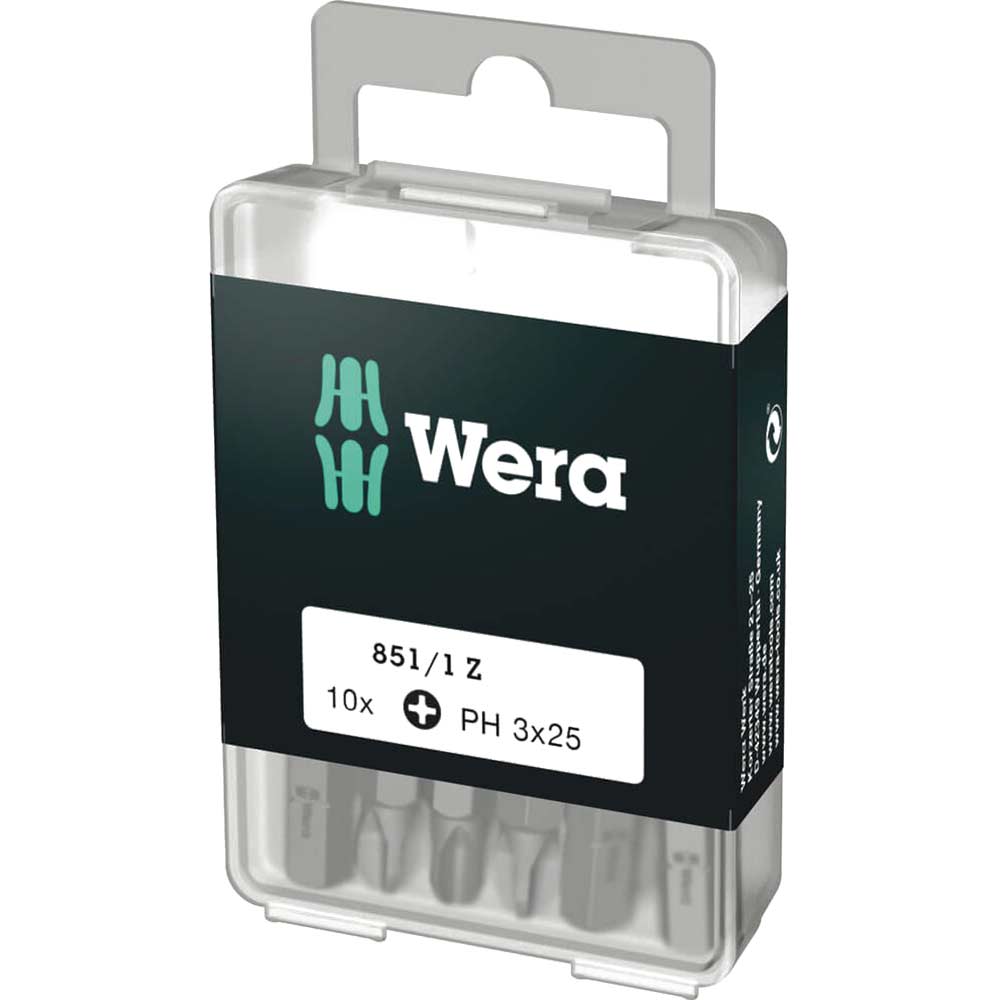 Photo of Wera 851/1z Sb Tough Diy Phillips Screwdriver Bits Ph3 25mm Pack Of 10