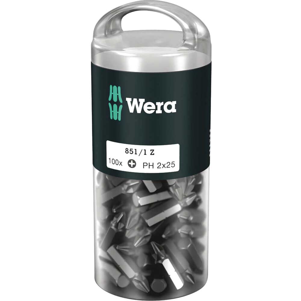 Photo of Wera 850/1z Extra Tough Phillips Screwdriver Bits Ph2 25mm Pack Of 100