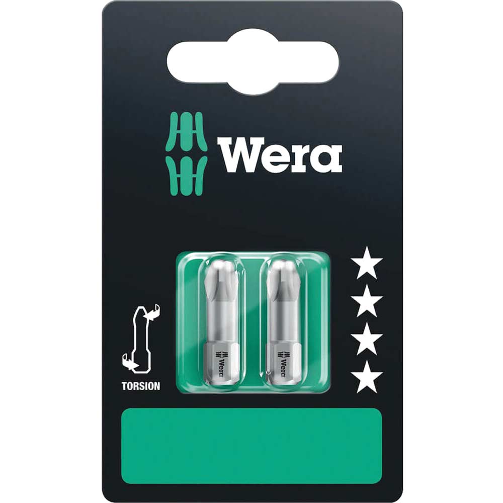 Photo of Wera Torsion Phillips Screwdriver Bits Ph3 25mm Pack Of 2