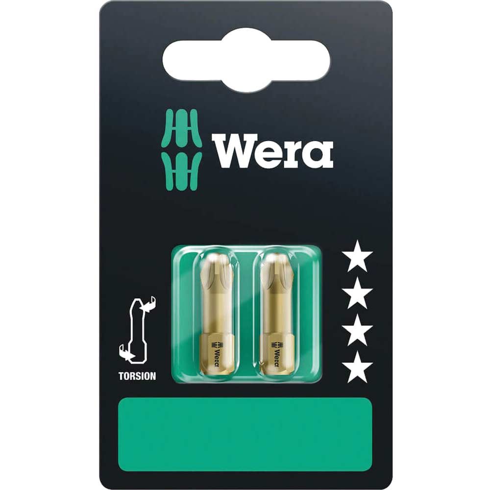 Photo of Wera Torsion Extra Hard Pozi Screwdriver Bits Pz3 25mm Pack Of 2