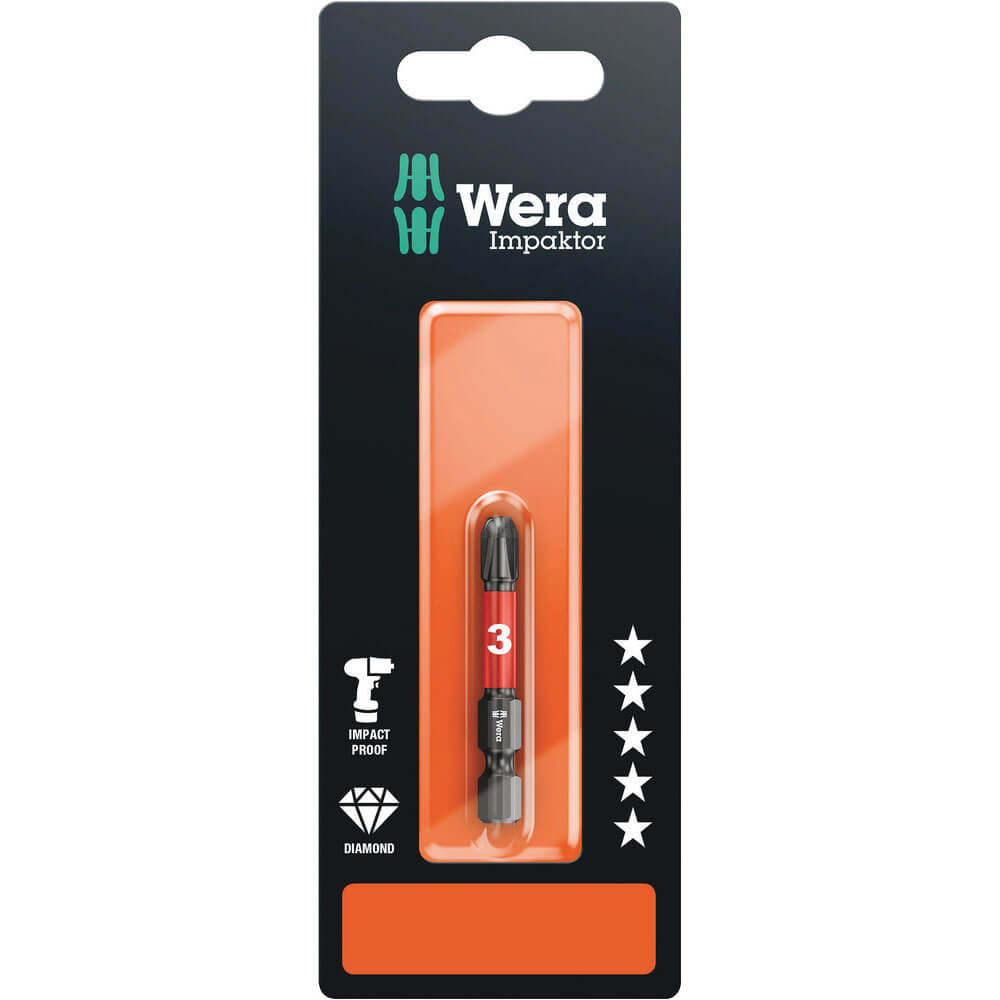 Photo of Wera Impaktor Phillips Screwdriver Bits Ph3 50mm Pack Of 1