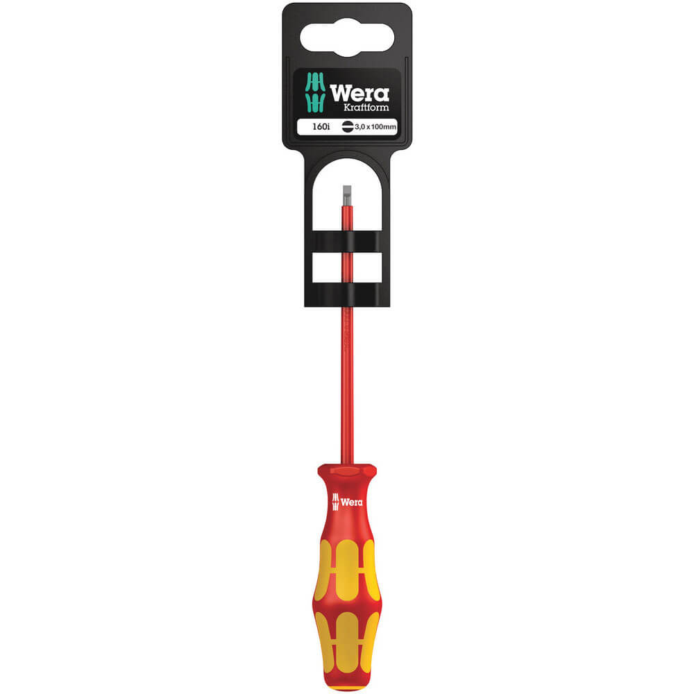 Photo of Wera 160 I Sb Vde Kraftform Plus Slotted Screwdriver 3mm 100mm