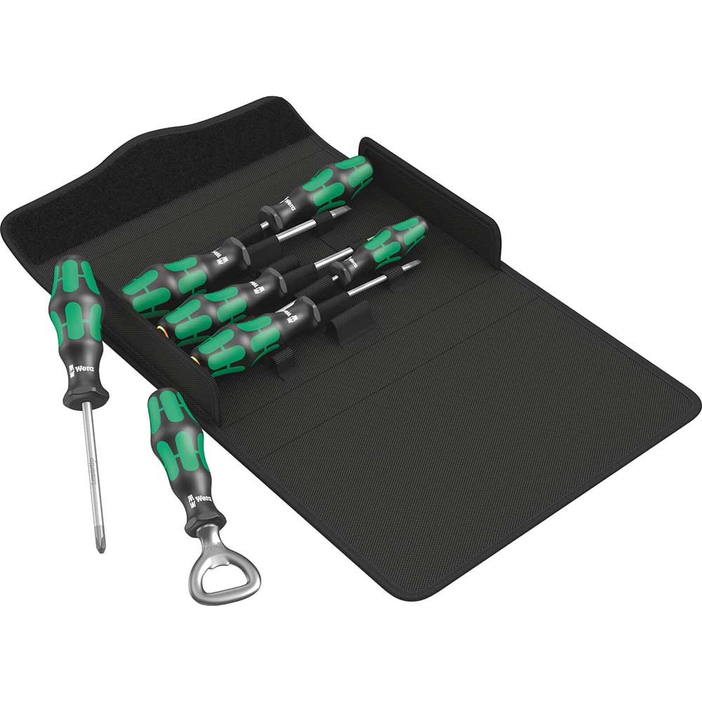 Image of Wera Kraftform Plus 7 Piece Screwdriver and Bottle Opener Set