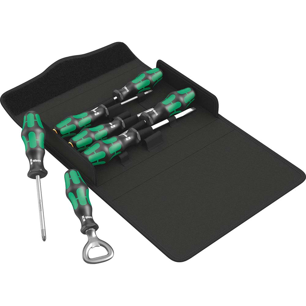 Image of Wera 7 Piece 300/7 2Go Kraftform Screwdriver Set