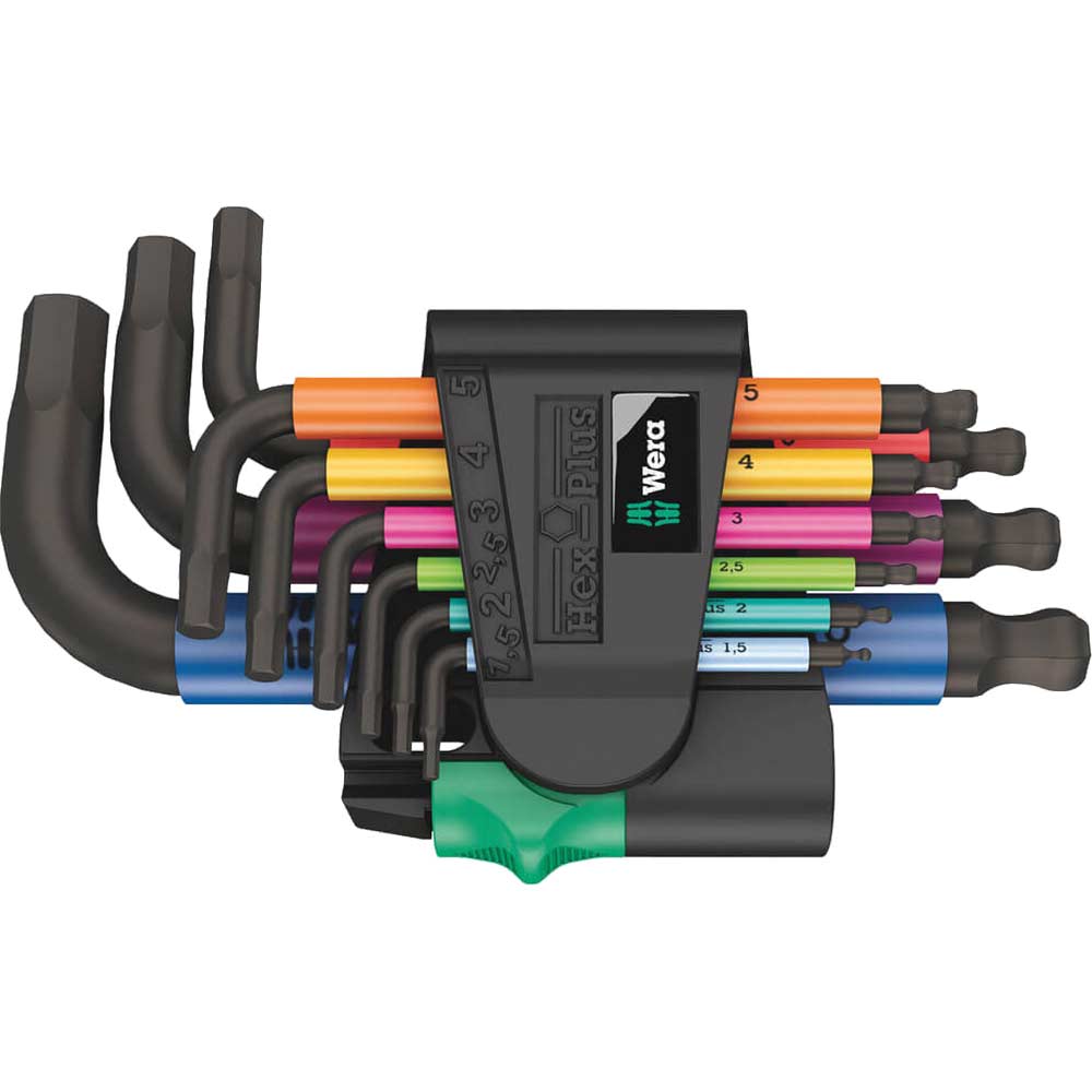 Image of Wera 9 Piece 950/9 Hex Plus Multicolour Key Set