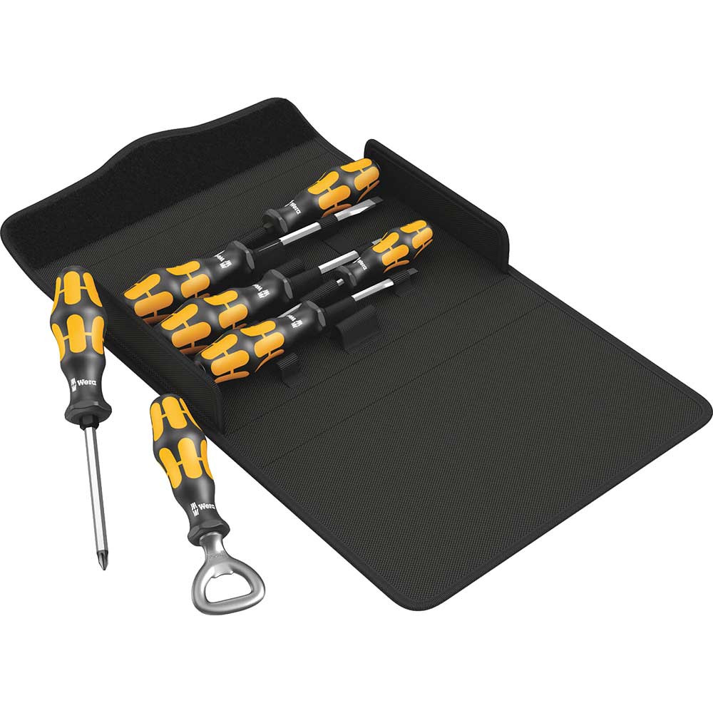 Image of Wera Kraftform 7 Piece Chiseldriver Screwdriver and Bottle Opener Set