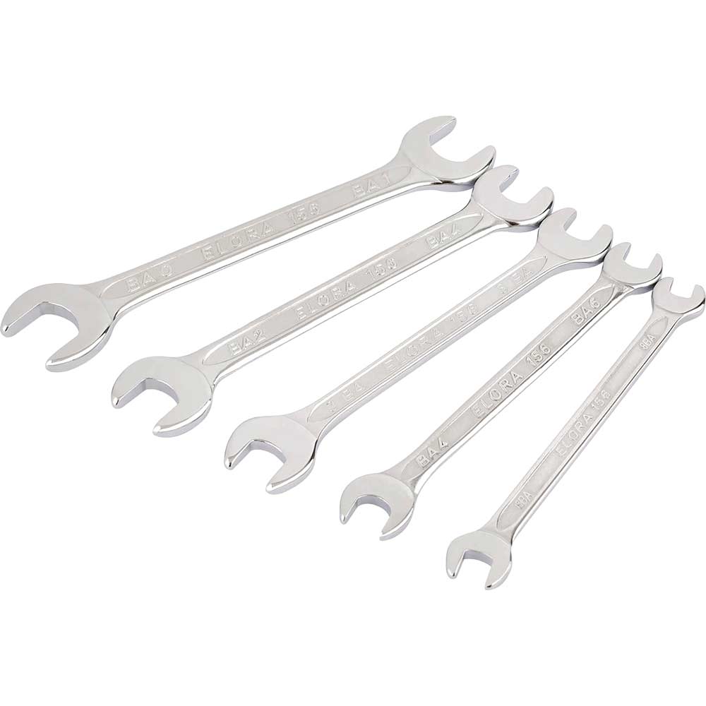 Image of Elora 5 Piece Midget Double Open End Spanner Set BA