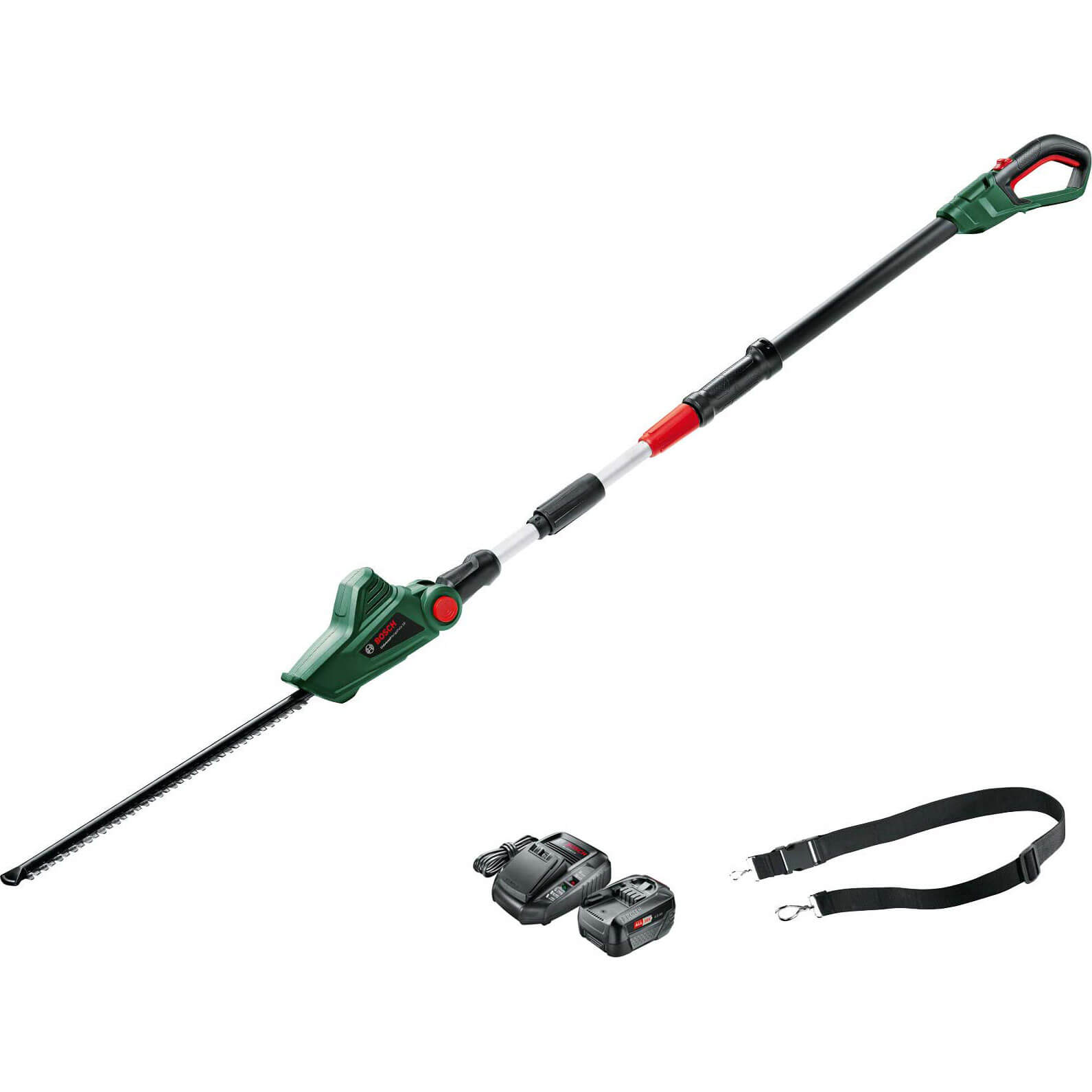 Bosch UNIVERSALHEDGEPOLE P4A 18v Cordless Telescopic Pole Hedge Trimmer 430mm 1 x 4ah Li-ion Charger