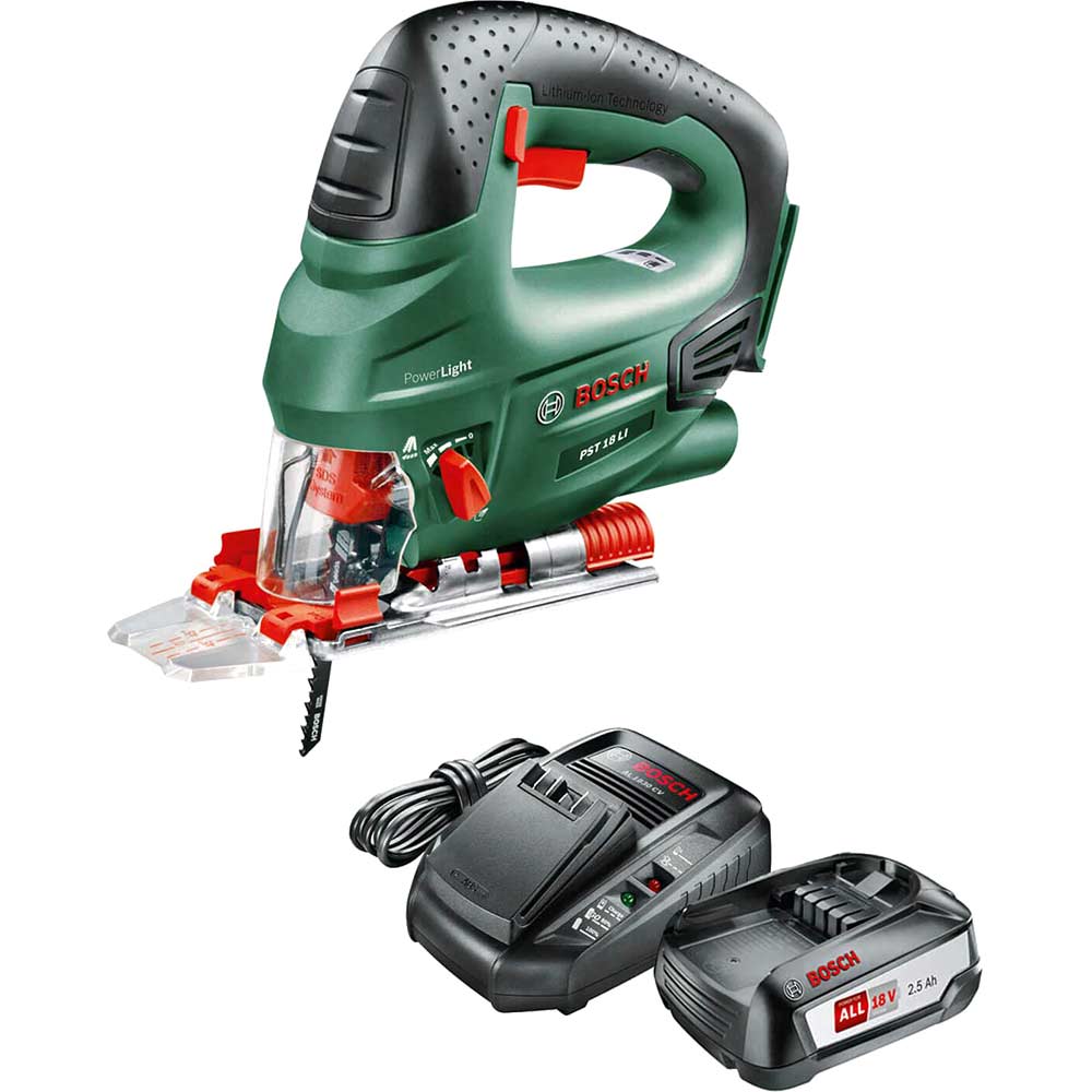 Image of Bosch PST 18 LI 18v Cordless Jigsaw 1 x 2.5ah Li-ion Charger No Case