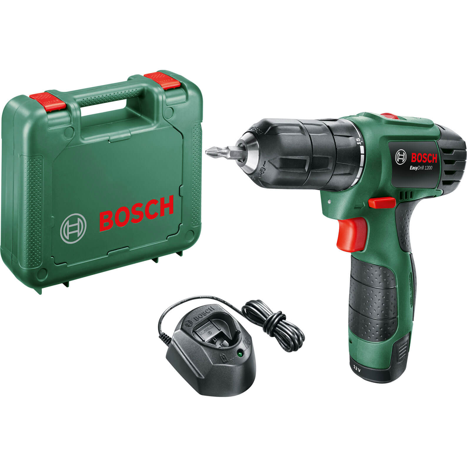 Bosch EASYDRILL 1200 12v Cordless Drill Driver 1 x 1.5ah Li-ion Charger Case