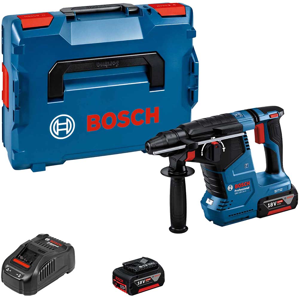 Bosch GBH 18V-24 C 18v Cordless Brushless SDS Plus Drill 2 x 5ah Li-ion Charger Case