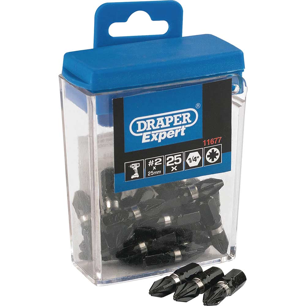 Photo of Draper Expert Pozi Impact Screwdriver Bits Pz2 25mm Pack Of 25