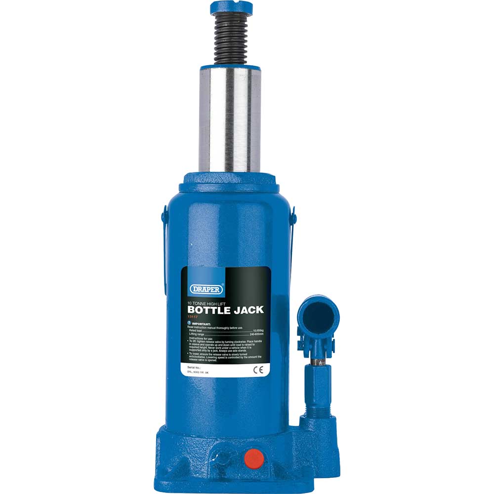 Image of Draper High Lift Hydraulic Bottle Jack 10 Tonne