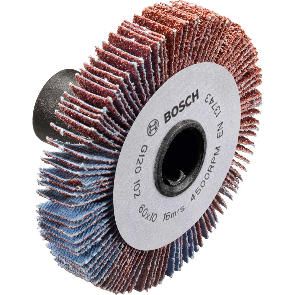 Image of Bosch LR Lamella Abrasive Flap Wheel for PRR 250 ES 60mm 10mm 120g