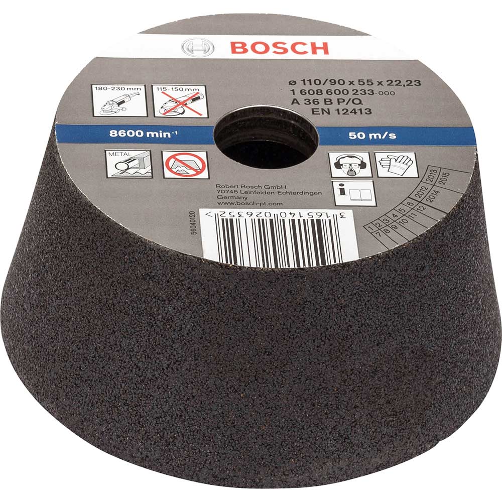 Image of Bosch Conical Abrasive Cup Wheel For Metal 110mm 36g