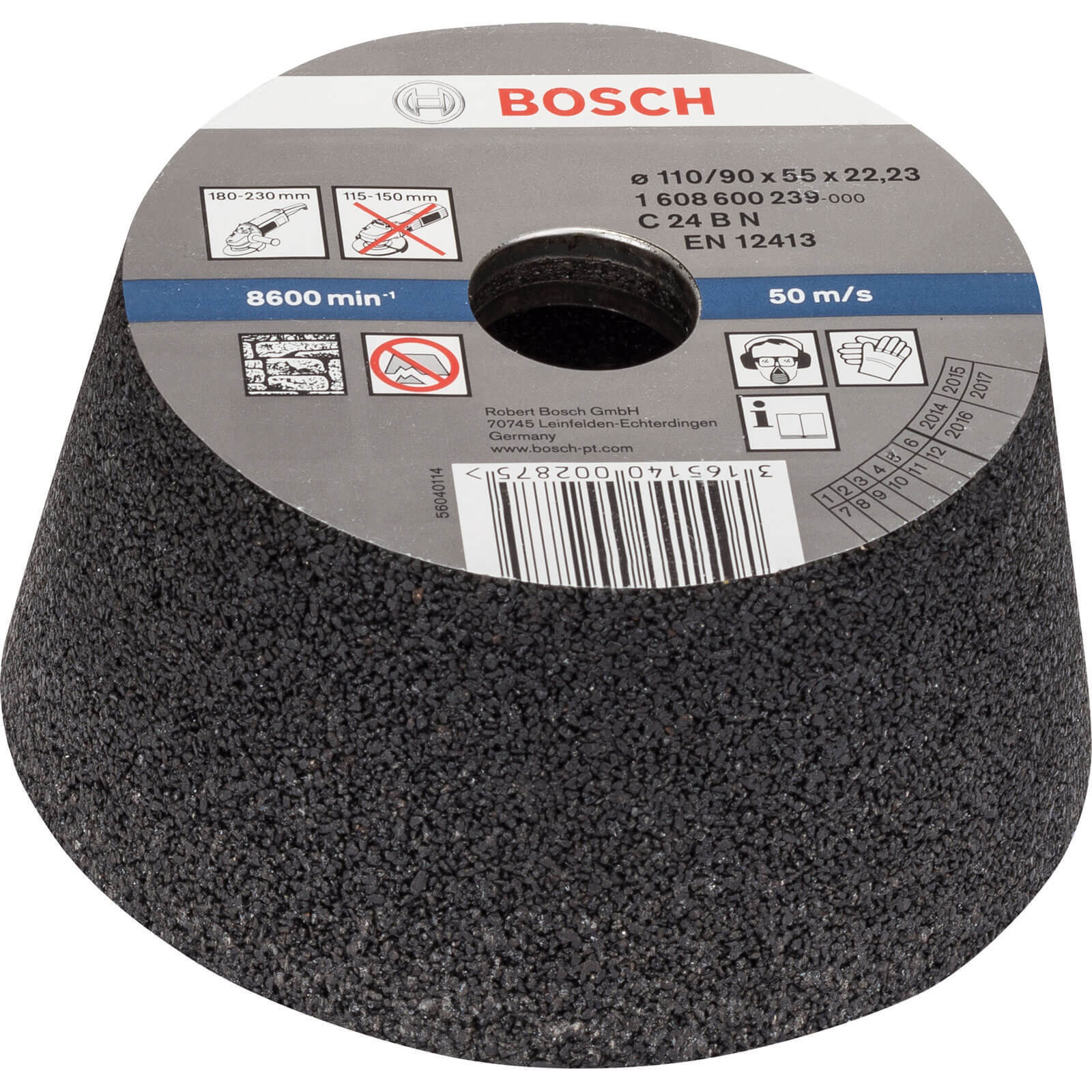 Bosch Conical Abrasive Cup Wheel for Stone 110mm 24g