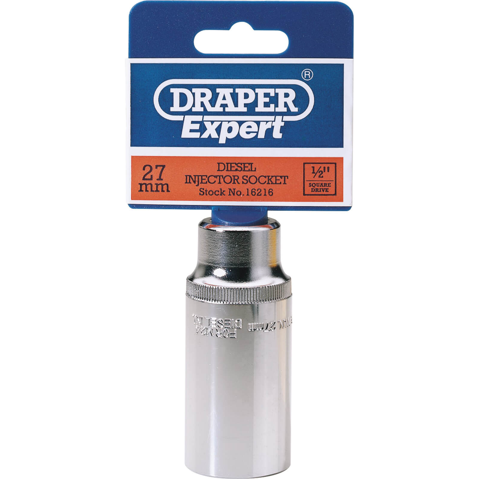 Image of Draper Expert 1/2" Drive Diesel Injector Socket 1/2" 27mm