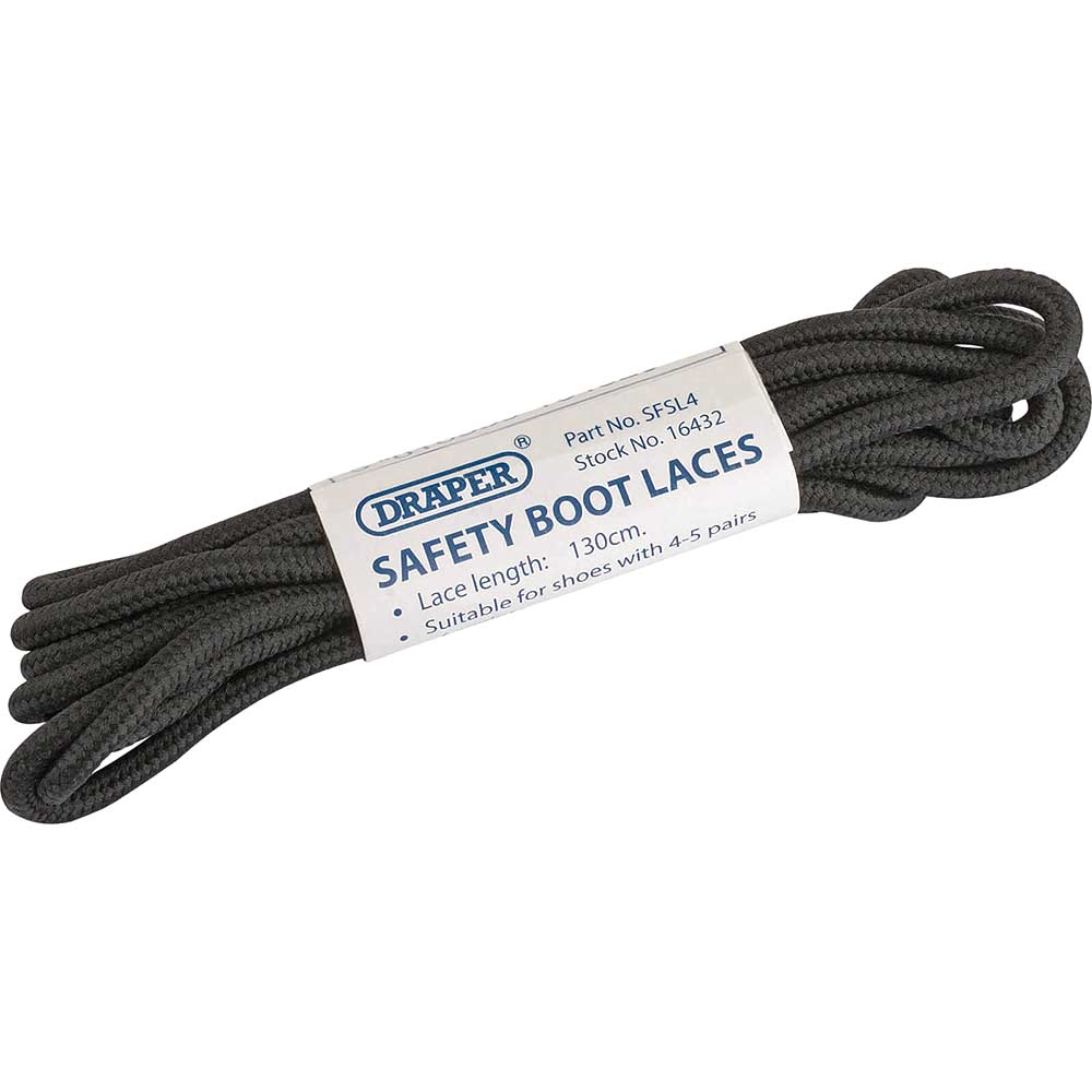 Photo of Draper Boots Laces For 4 - 6 Eyelet Boots / Shoes Black