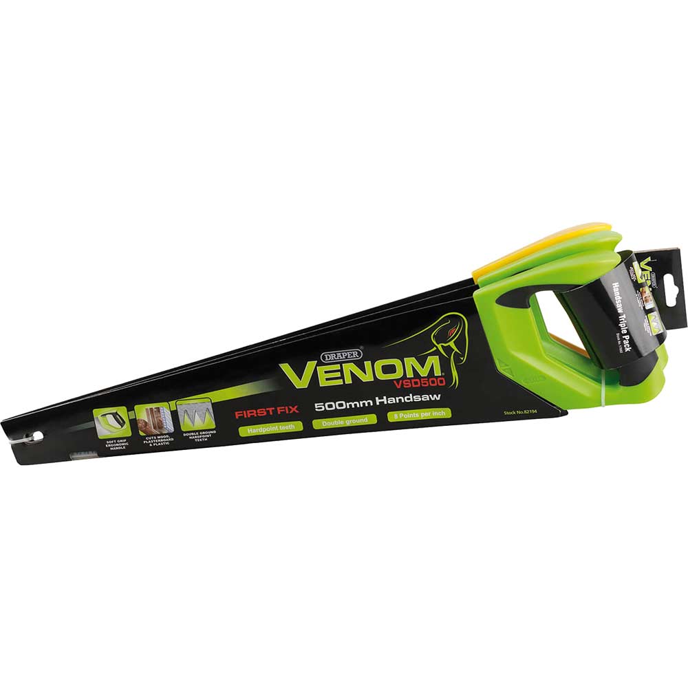 Photo of Draper Venom Double Ground Handsaws Pack Of 3