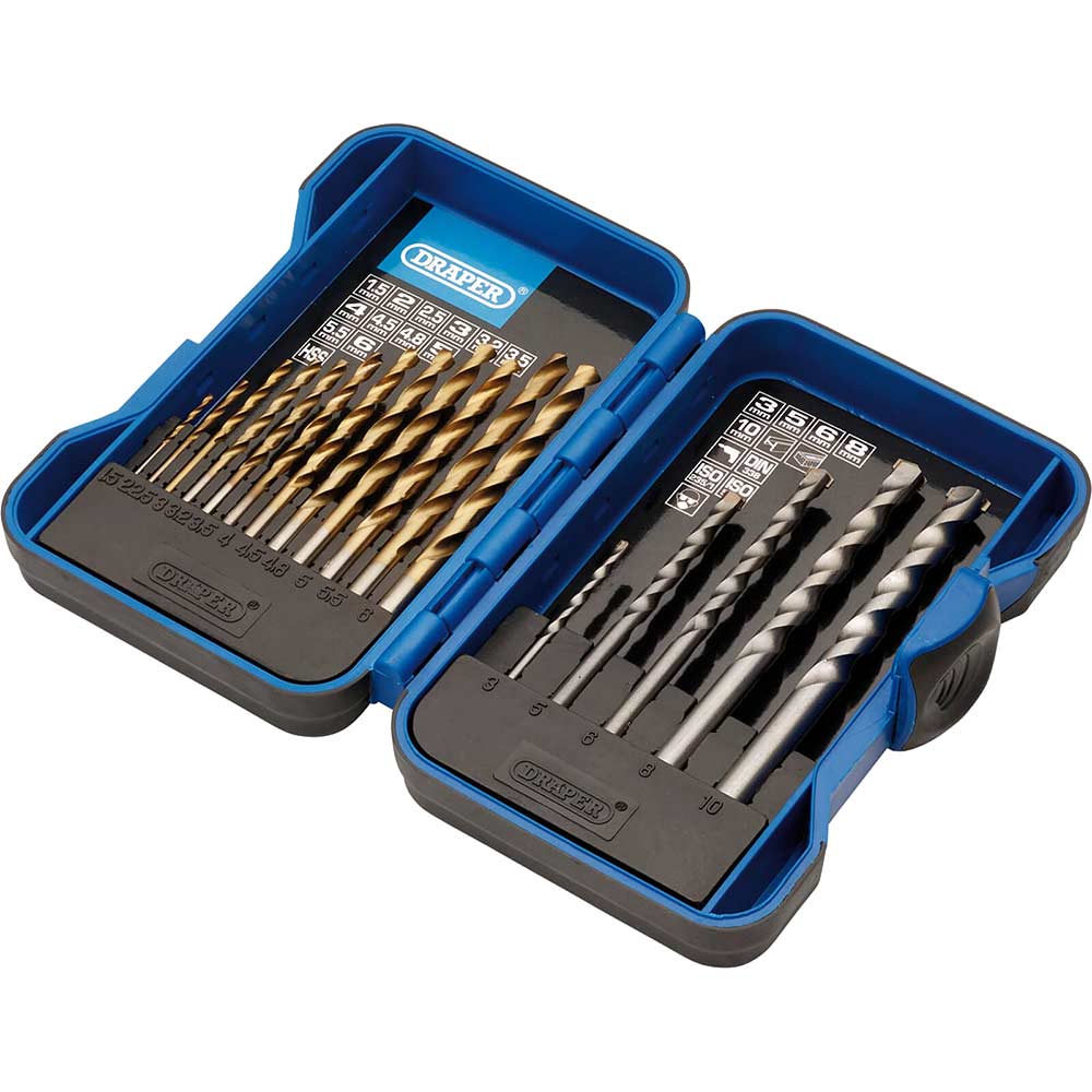 Photo of Draper 17 Piece Hss And Masonry Drill Bit Set