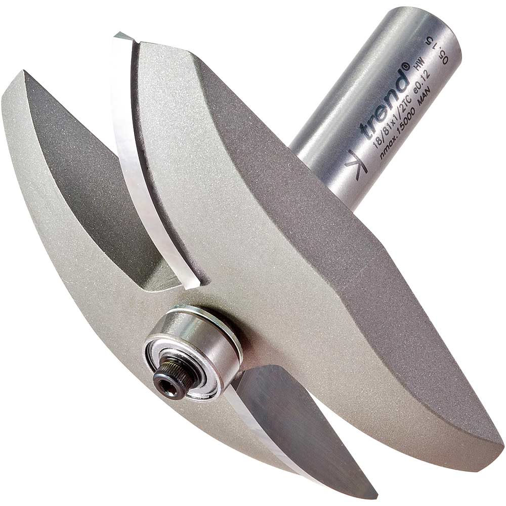 Photo of Trend Bearing Guided Large Radiused Panel Raiser Router Cutter 86mm 12.7mm 1/2