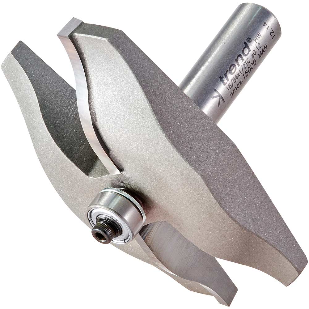 Photo of Trend Large Bearing Guided Ogee Panel Raiser Router Cutter 85.7mm 15.9mm 1/2