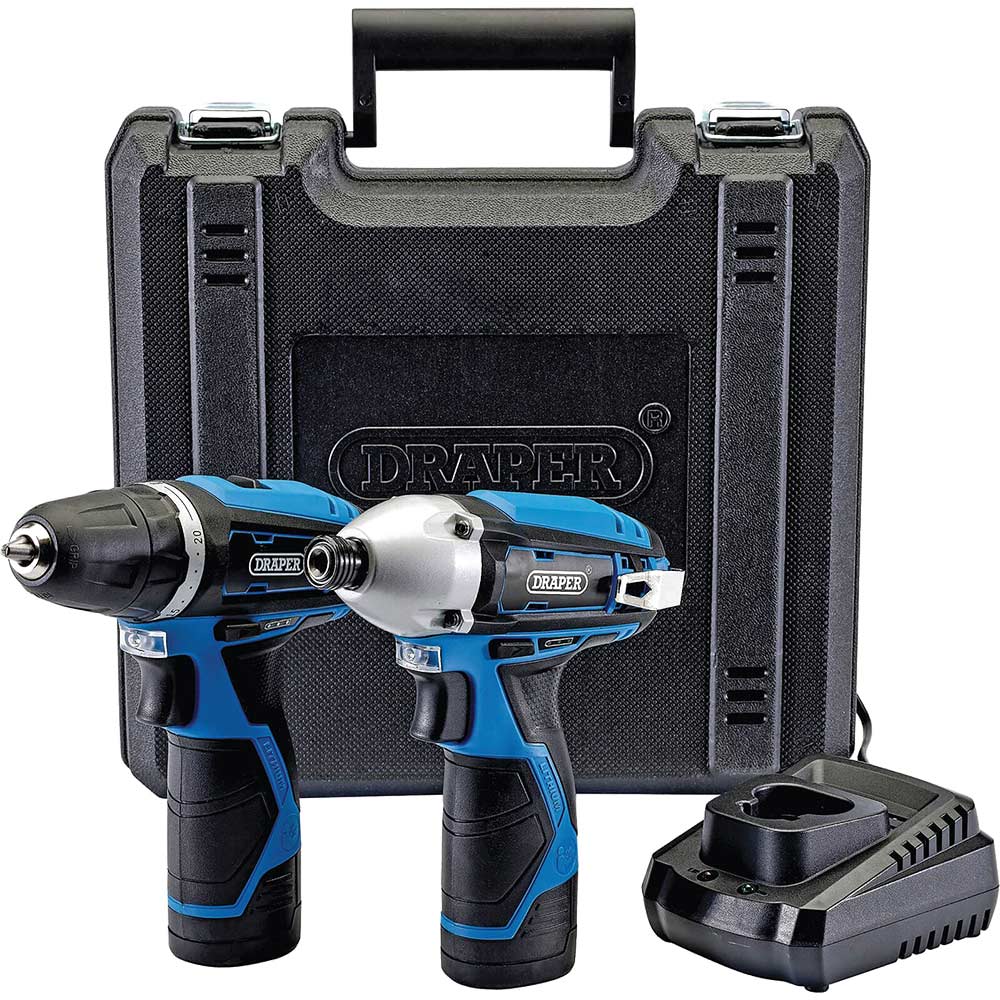 Draper TP108VLI 10.8v Cordless Combi Drill and Impact Driver Kit