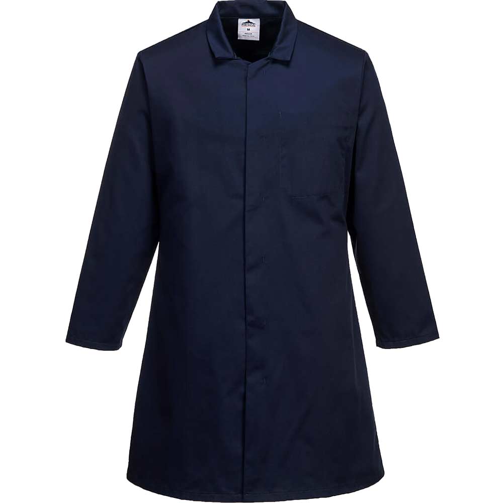 Photo of Portwest Mens Single Pocket Food Coat Navy 3xl