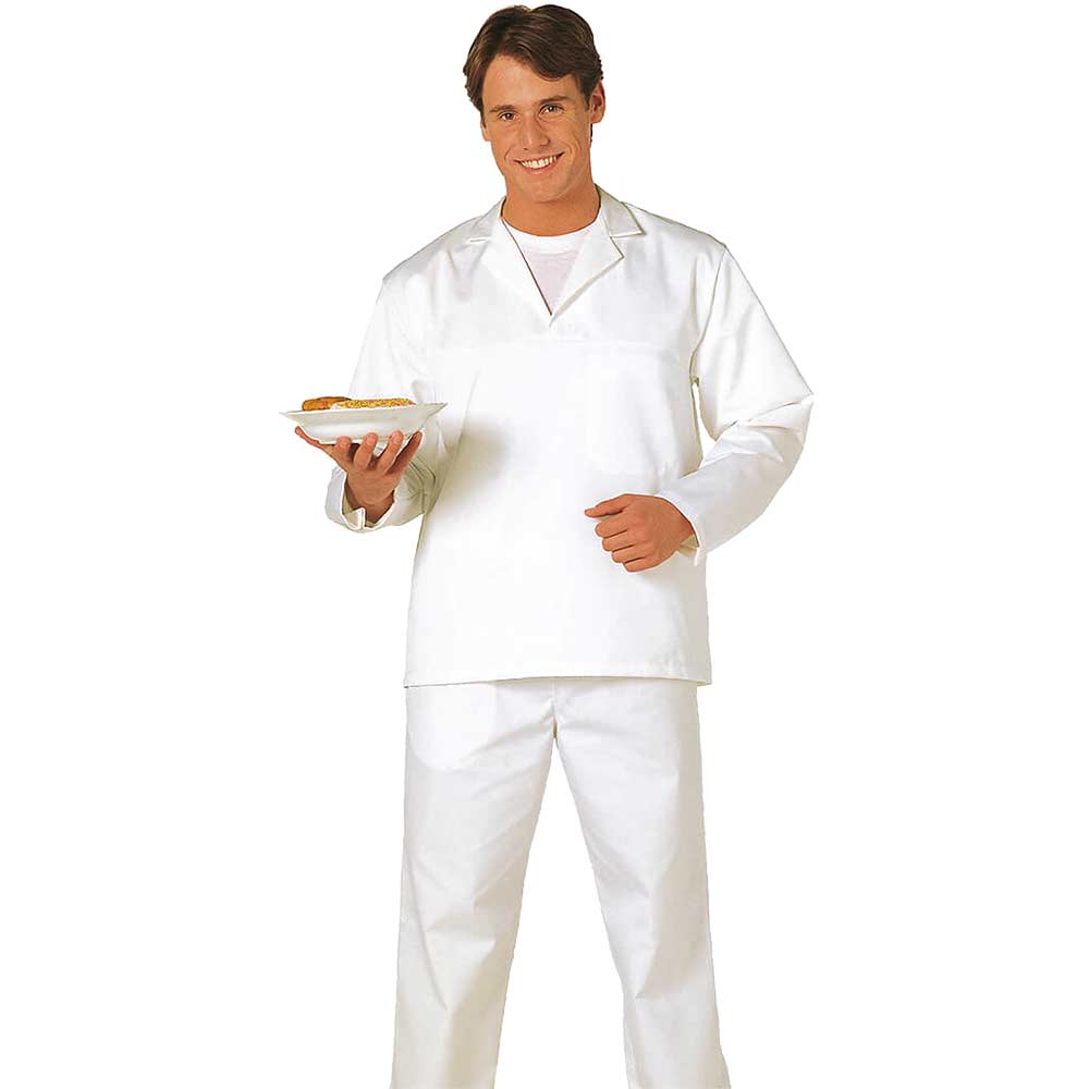 Image of Portwest Mens Long Sleeved Bakers Shirt White XL