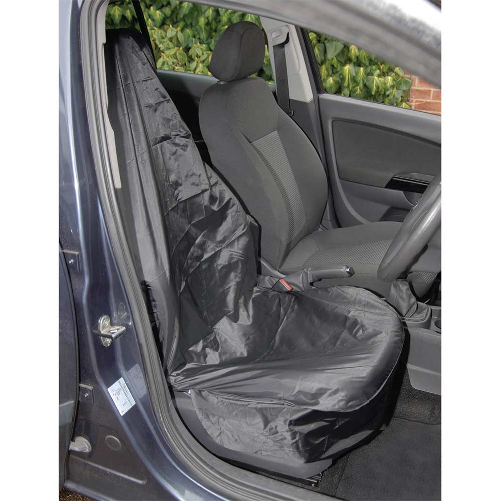 Image of Draper Polyester Single Front Seat Cover Side Airbag Compatible