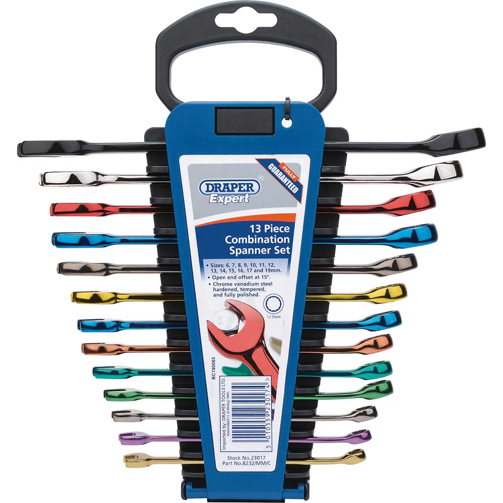 Photo of Draper Expert 13 Piece Hi Torq Coloured Combination Spanner Set