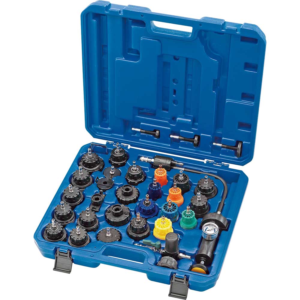 Image of Draper Expert 33 Piece Automotive Radiator and Cap Pressure Test Tool Kit