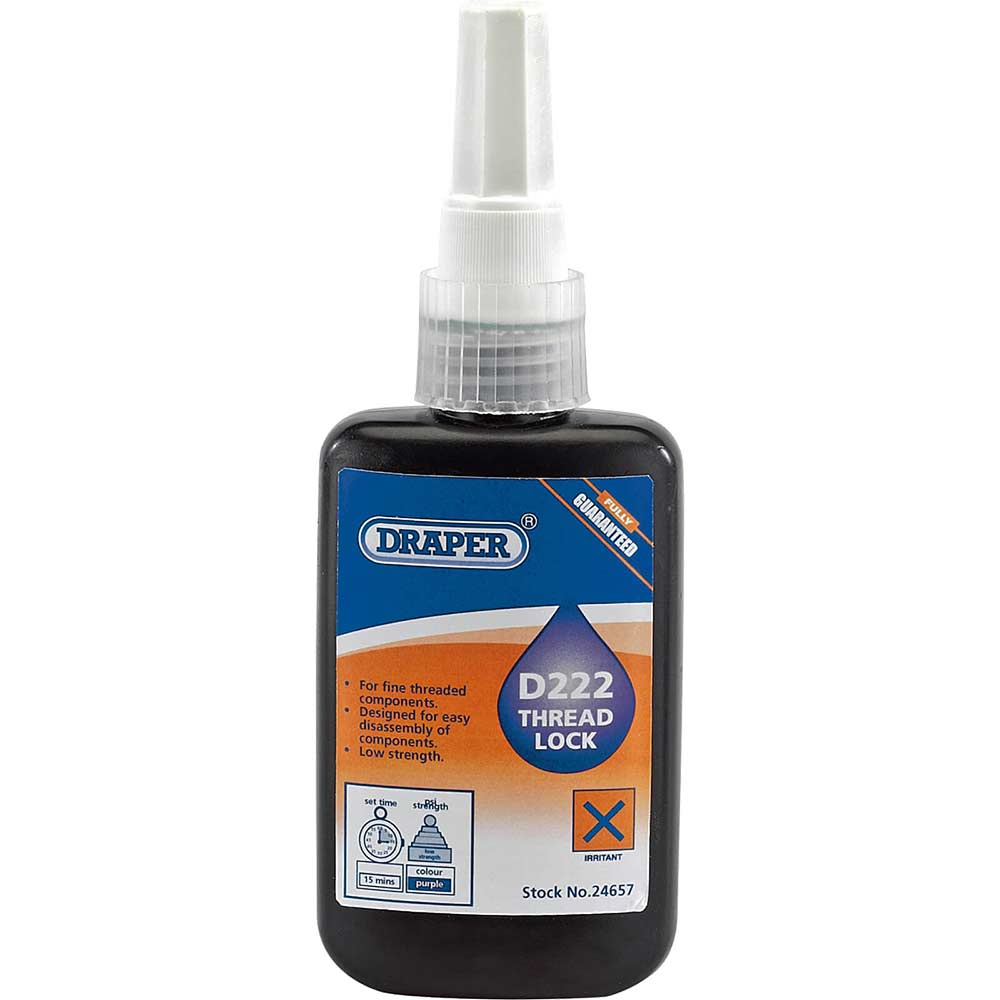 Image of Draper D222 Thread Lock Adhesive 50ml