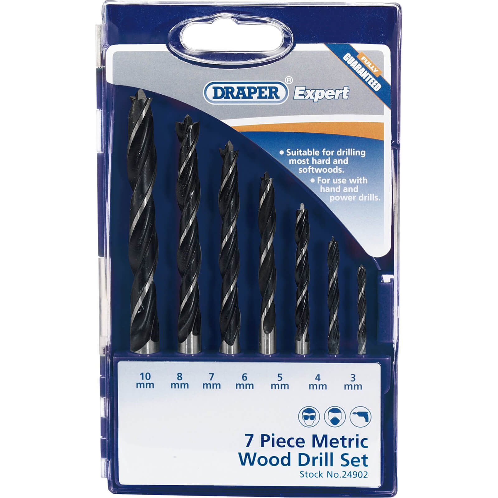 Image of Draper Expert 7 Piece Brad Point Wood Drill Bit Set