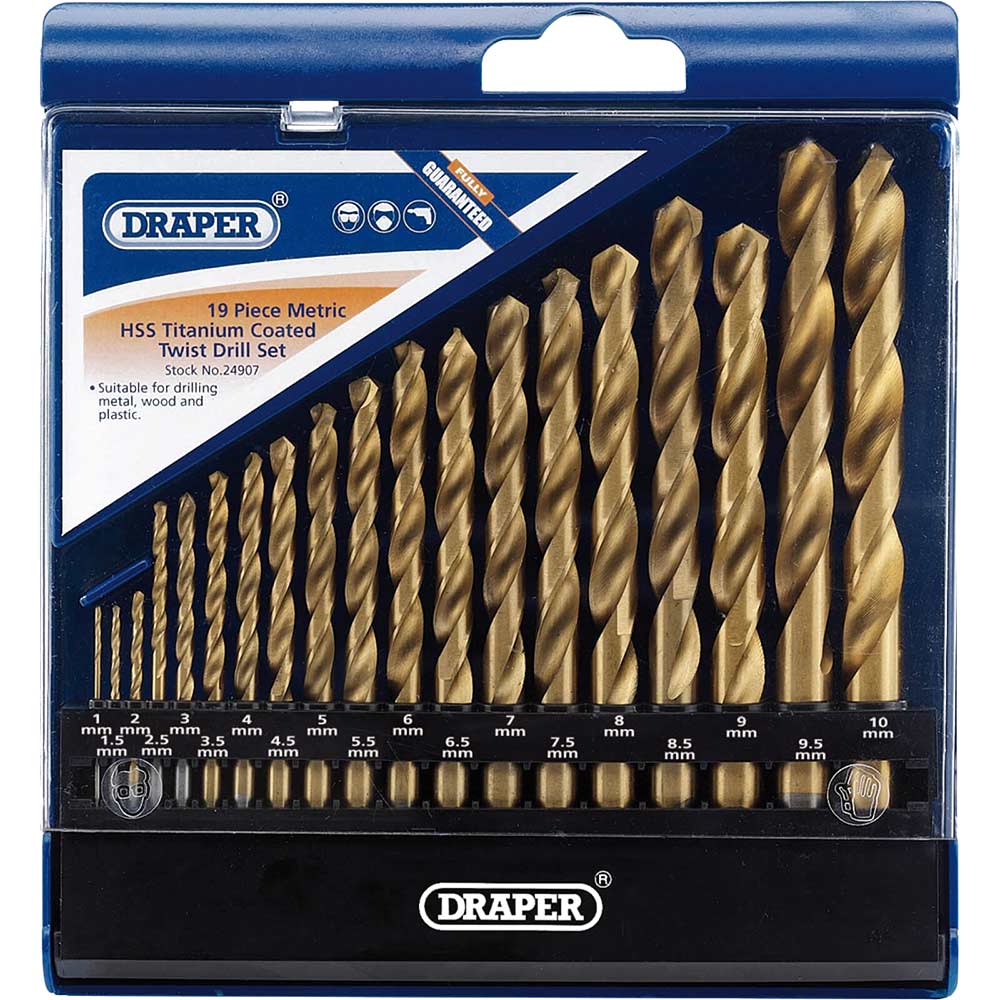 Photo of Draper 19 Piece Hss Titanium Drill Bit Set