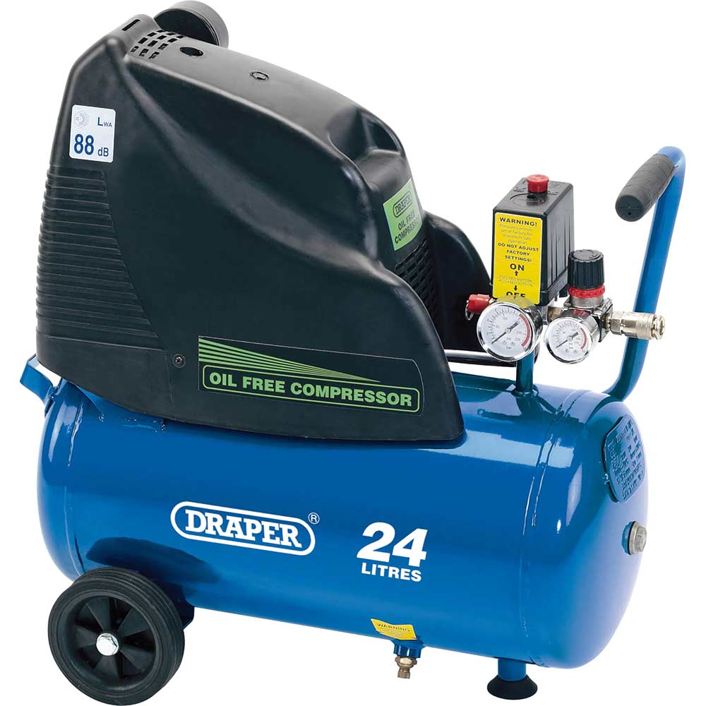 Image of Draper DA25/169 Oil Free Air Compressor 24 Litre 240v