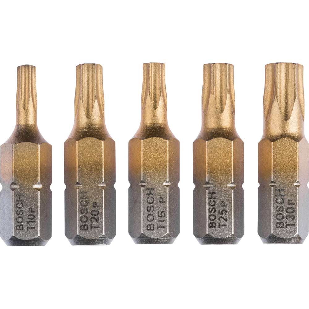 Bosch 5 Piece TiN Max Grip Torx Screwdriver Bit Set Screwdriver Bits