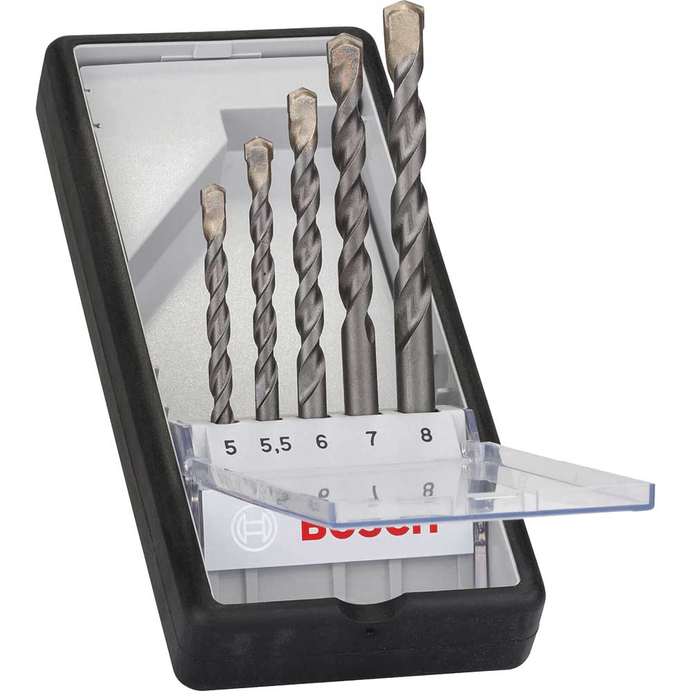 Photo of Bosch 5 Piece Silver Percussion Masonry Drill Bit Set